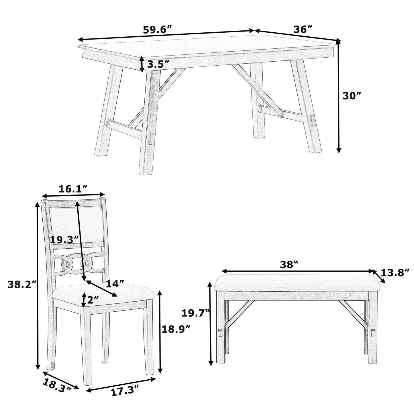 Farmhouse Dining Table Set