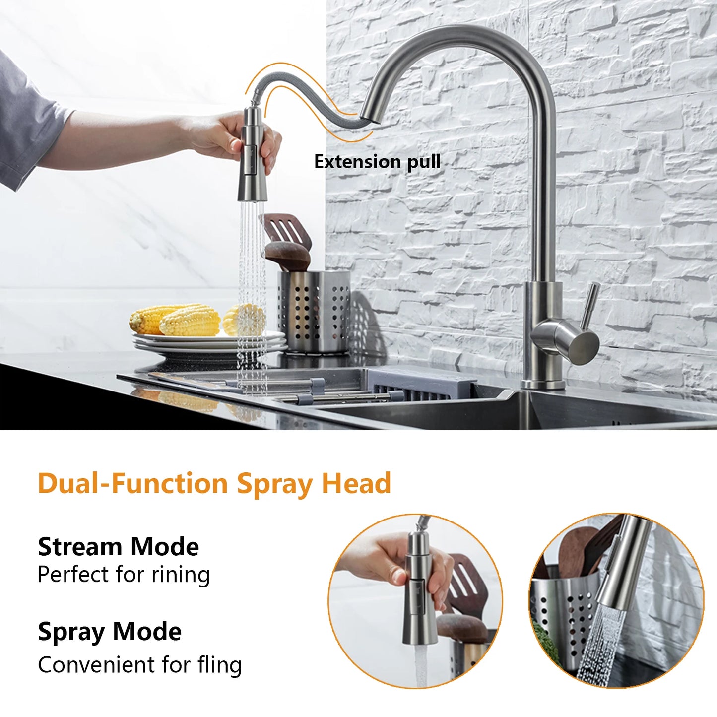 Tap Sensor Kitchen Faucet with pull out sprayer