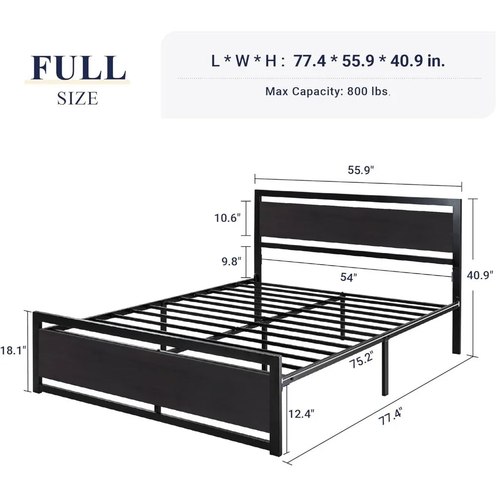 Metal platform bed frame