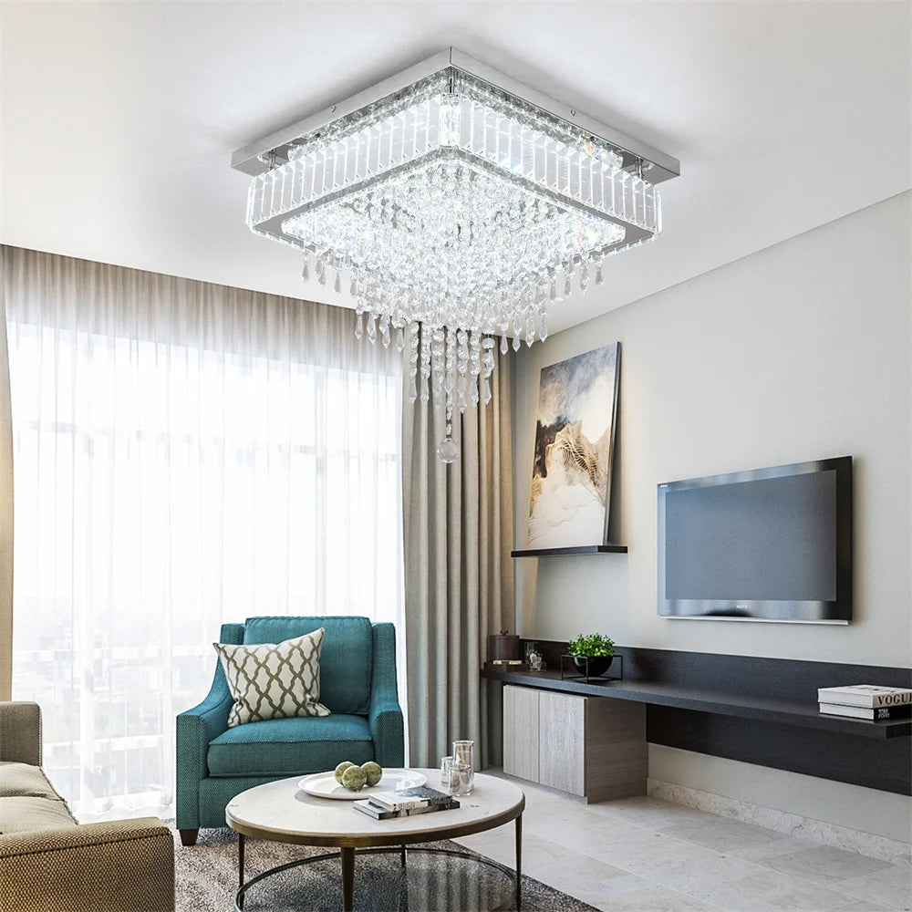 Crystal Square Led Chandelier