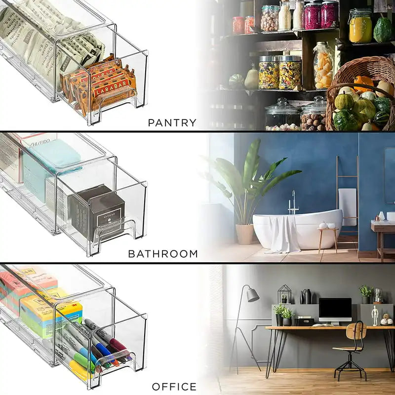 Stackable Pull-Out Organizer Bins