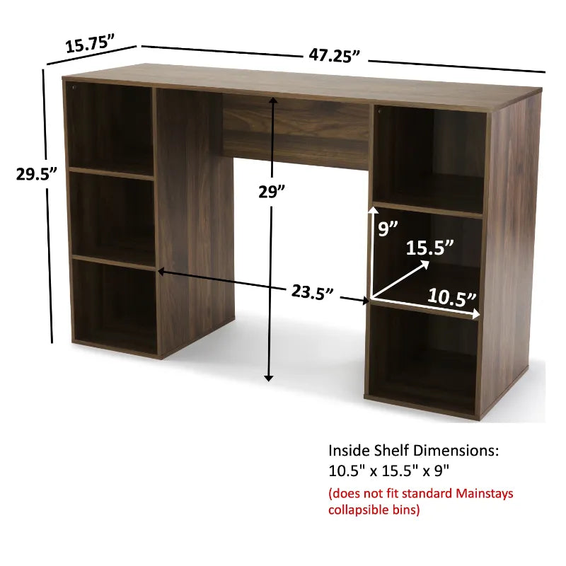 6-Cube Storage Computer Desk