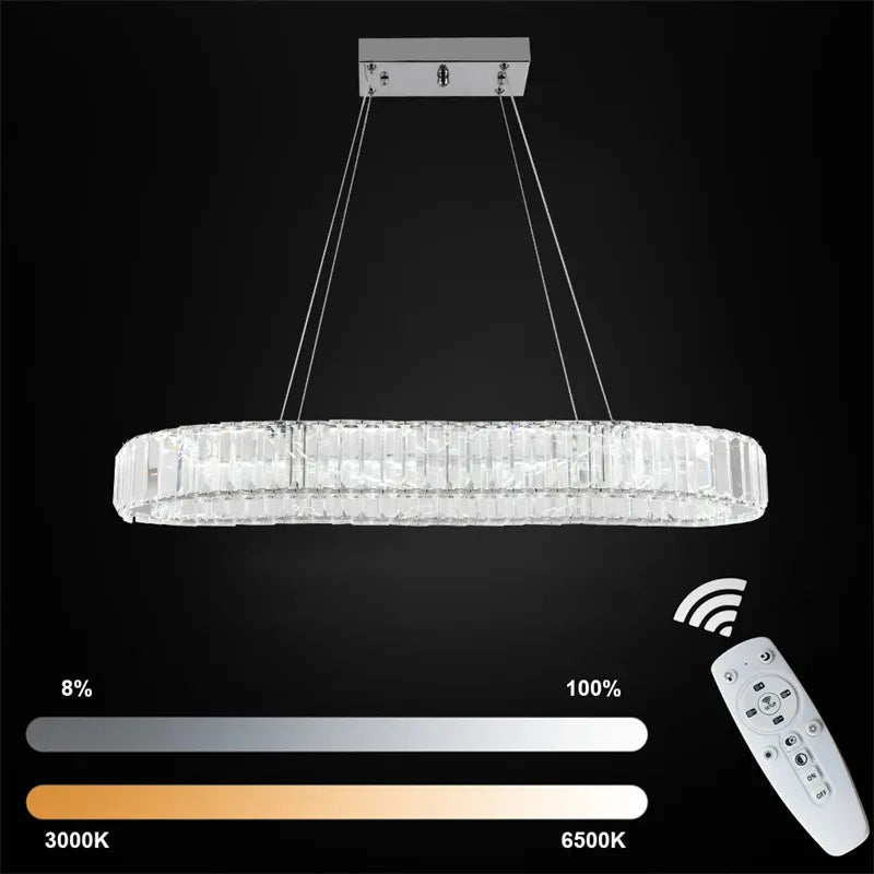 Crystal Oval Led Chandelier