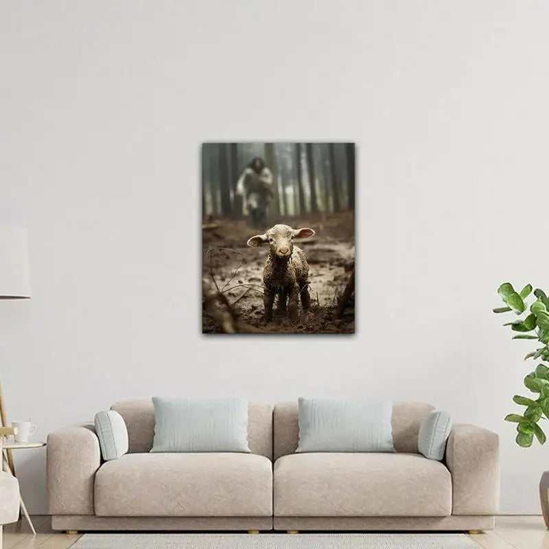 Jesus and Lamb Canvas