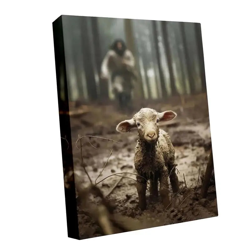 Jesus and Lamb Canvas