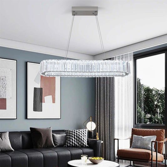 Crystal Oval Led Chandelier