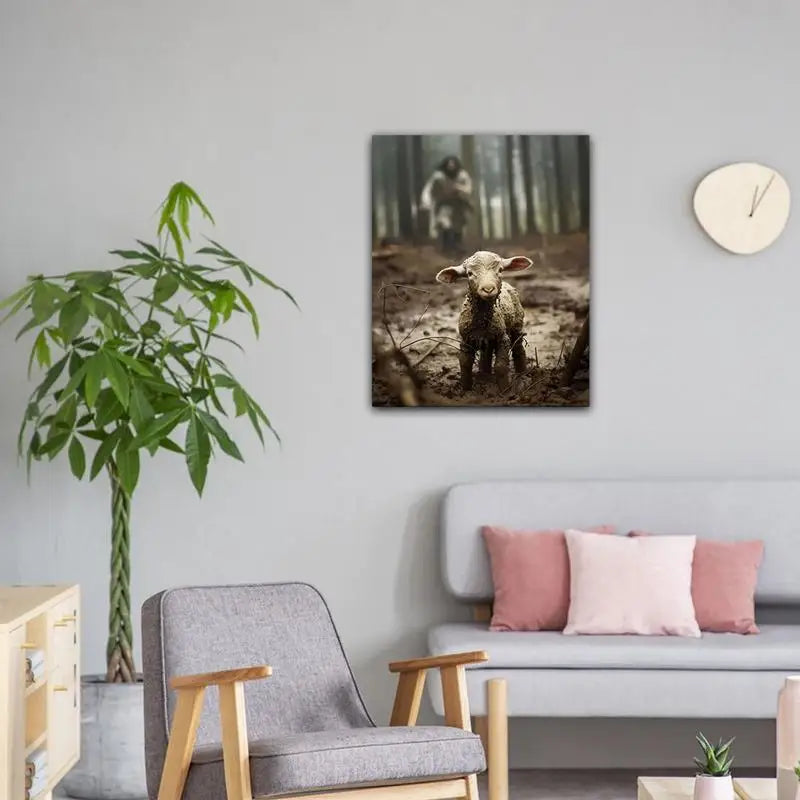 Jesus and Lamb Canvas