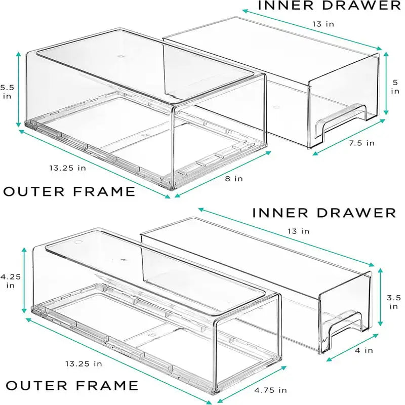 Stackable Pull-Out Organizer Bins