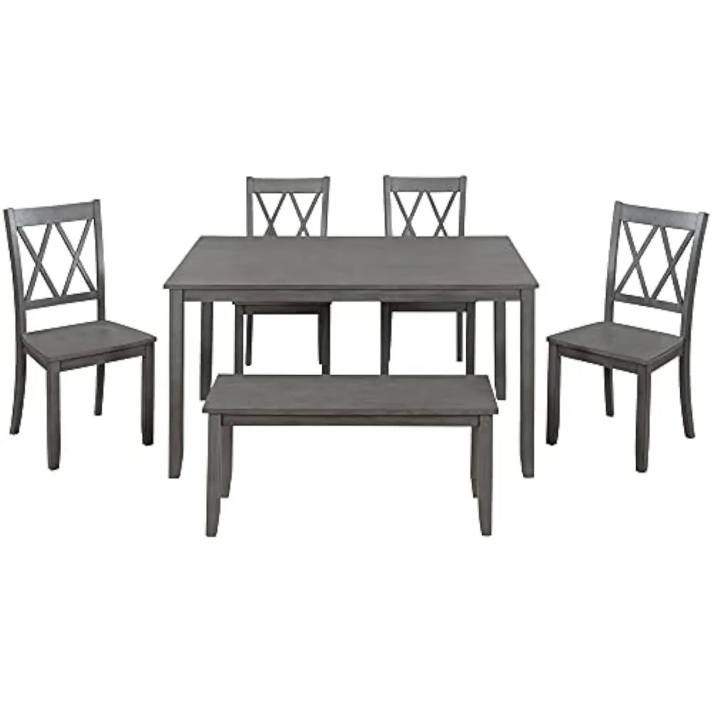 Farmhouse Rustic Dining Table Set