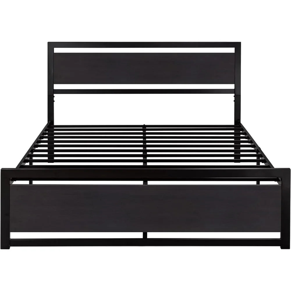 Metal platform bed frame