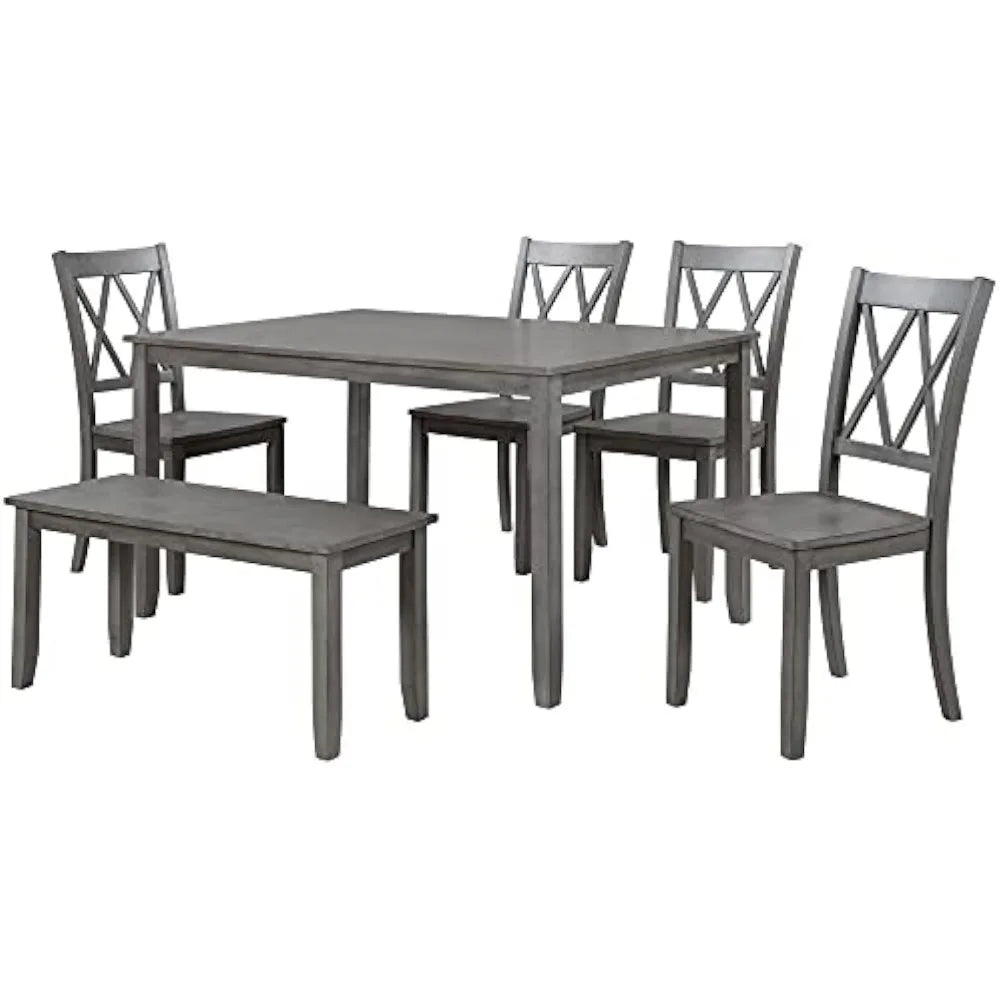 Farmhouse Rustic Dining Table Set