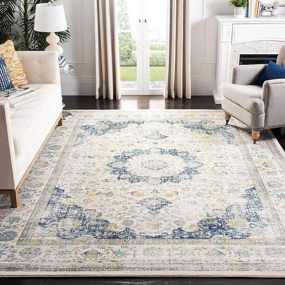 Ivory & Blue Vintage Area Rug