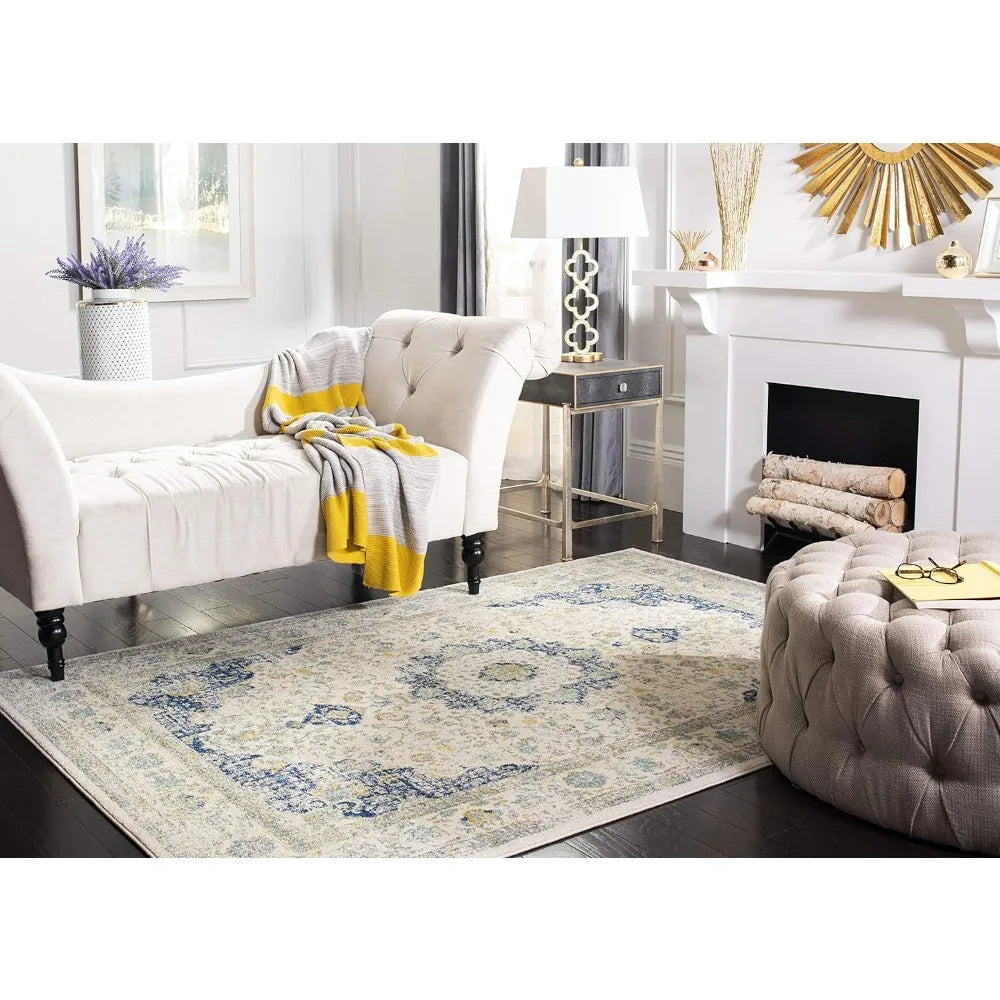 Ivory & Blue Vintage Area Rug