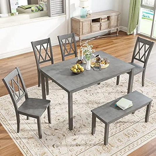 Farmhouse Rustic Dining Table Set